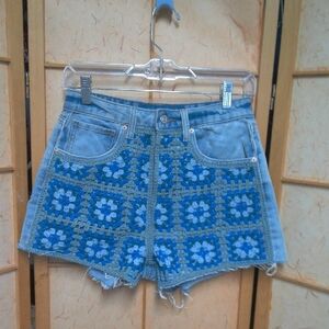 Wild Fable Crochet Jean Shorts Size 2